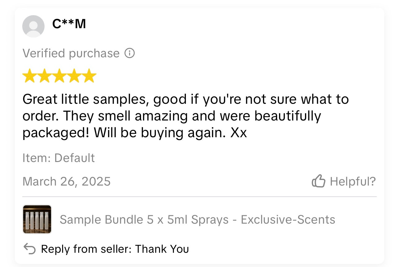 Customer review screenshot