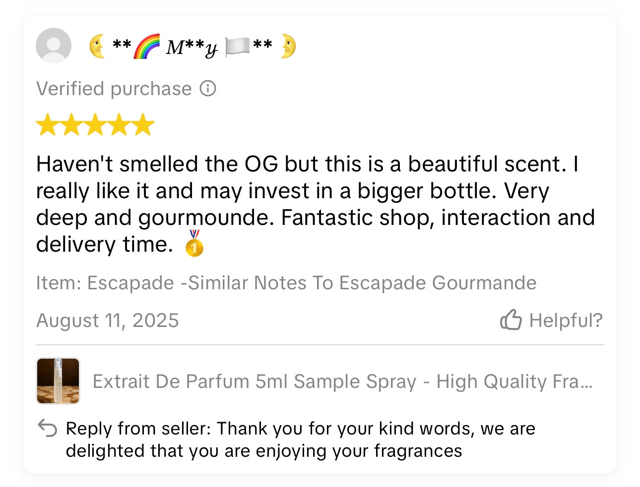 Customer review screenshot