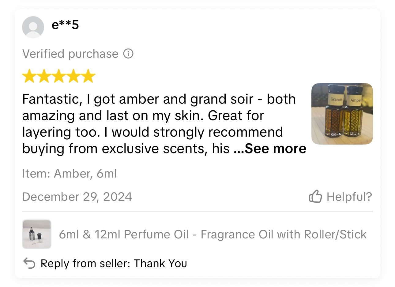 Customer review screenshot