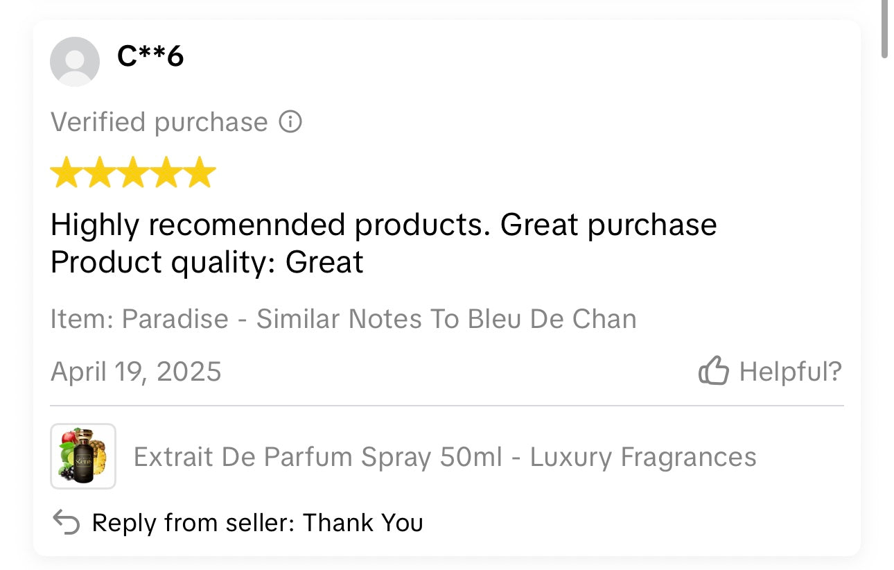 Customer review screenshot
